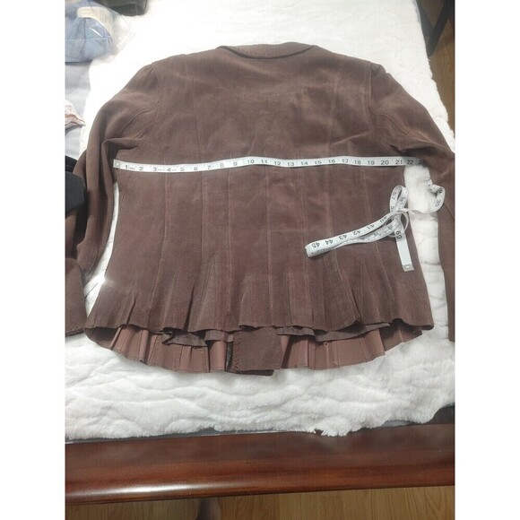 Newport News Suede Leather Jacket Zip Front Western CowGirl Women's 18 Brown 90s - Picture 12 of 16